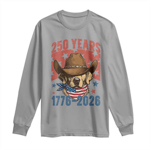 250th America Anniversary Long Sleeve Shirt Western Golden Retriever 4th of July TS14 Sport Gray Print Your Wear