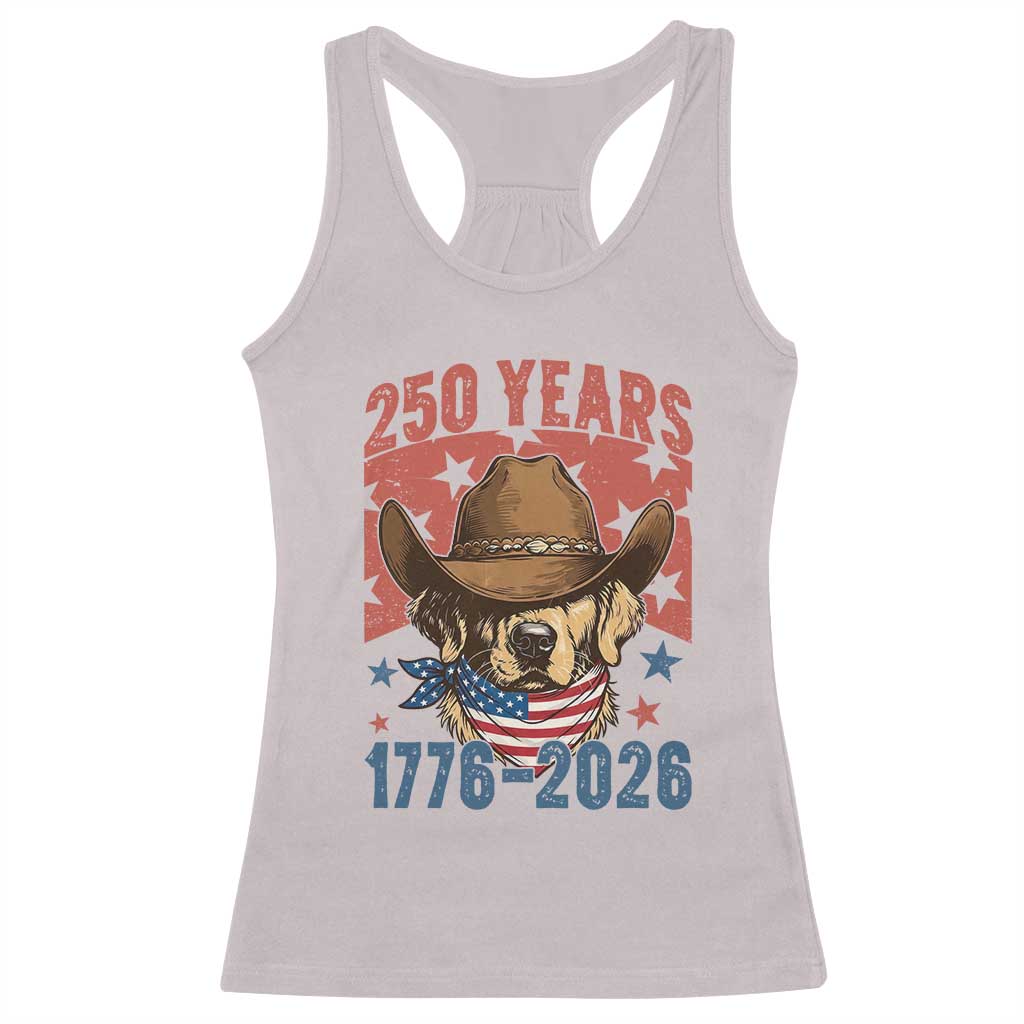 250th Anniversary USA Racerback Tank Top Western Golden Retriever 4th of July TS14 Ice Gray Print Your Wear