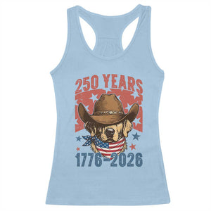 250th Anniversary USA Racerback Tank Top Western Golden Retriever 4th of July TS14 Light Blue Print Your Wear