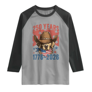 250th America Anniversary Raglan Shirt Western Golden Retriever 4th of July TS14 Sport Gray Black Print Your Wear