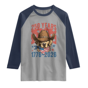 250th America Anniversary Raglan Shirt Western Golden Retriever 4th of July TS14 Sport Gray Navy Print Your Wear