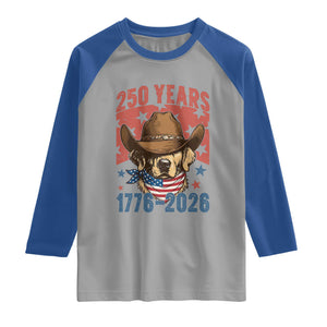 250th America Anniversary Raglan Shirt Western Golden Retriever 4th of July TS14 Sport Gray Royal Print Your Wear