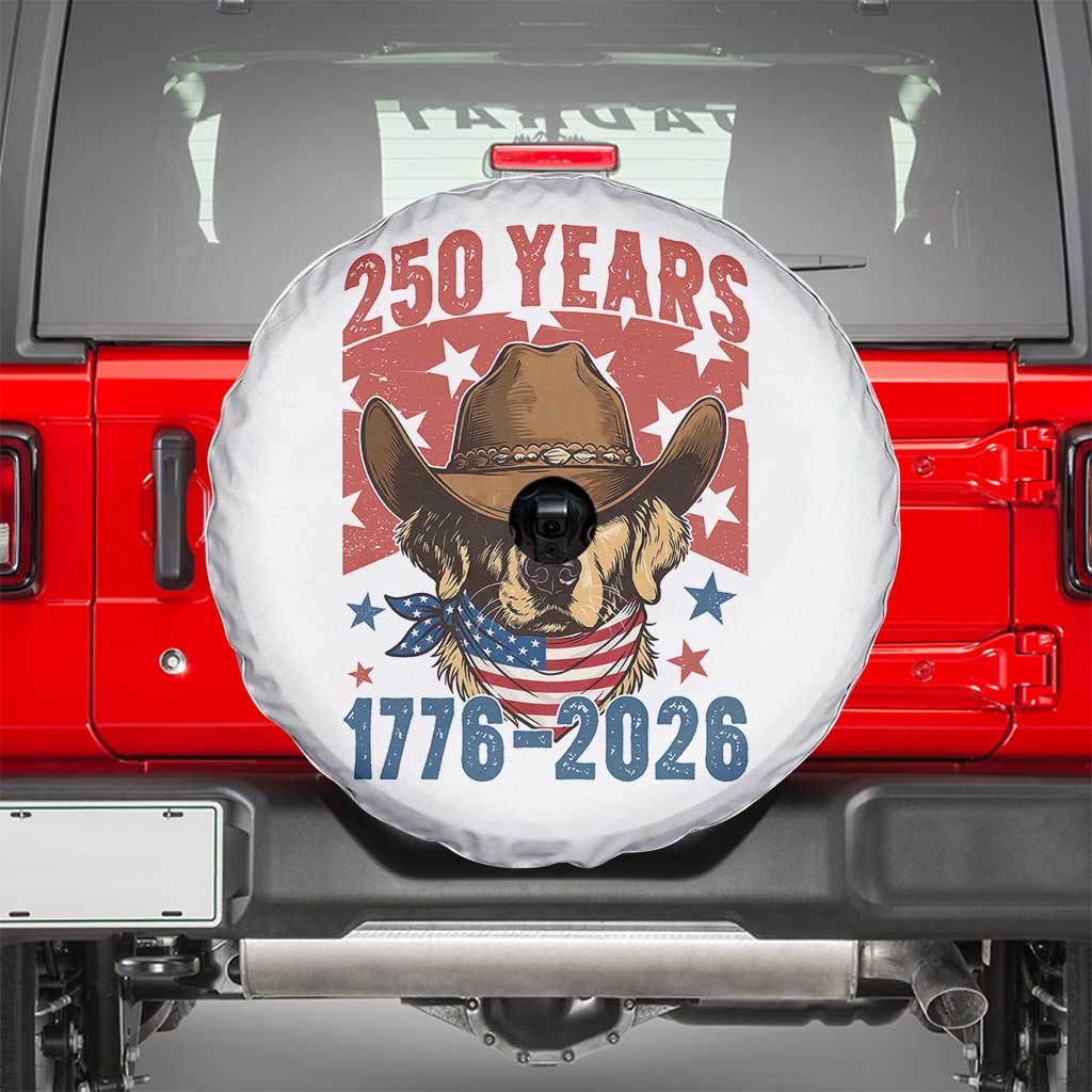 250th Anniversary USA Spare Tire Cover Western Golden Retriever 4th of July TS14 White Print Your Wear