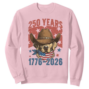 250th Anniversary USA Sweatshirt Western Golden Retriever 4th of July TS14 Light Pink Print Your Wear