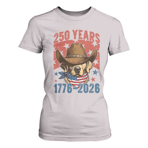 250th Anniversary USA T Shirt For Women Western Golden Retriever 4th of July TS14 Ice Gray Print Your Wear