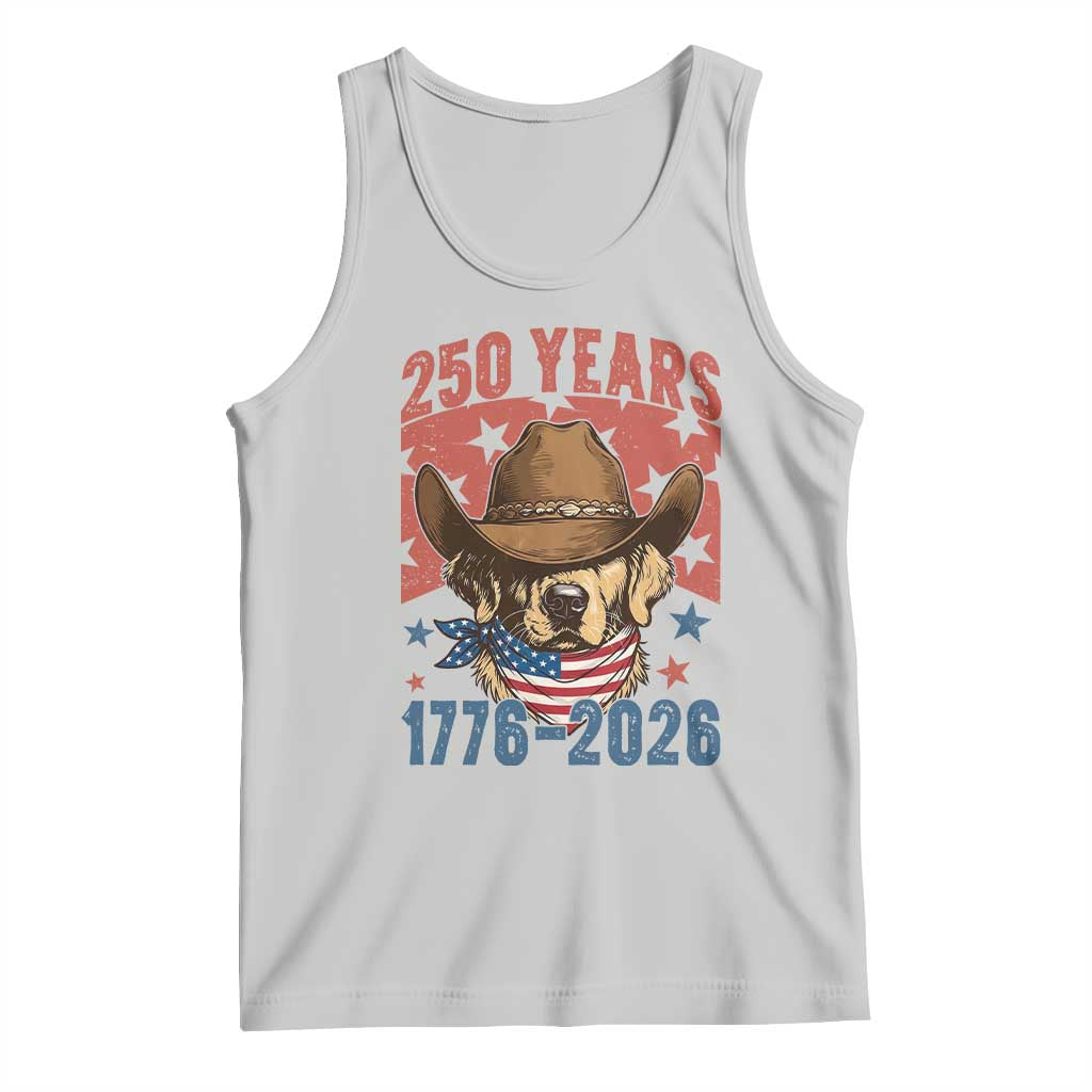 250th Anniversary USA Tank Top Western Golden Retriever 4th of July TS14 Ash Print Your Wear