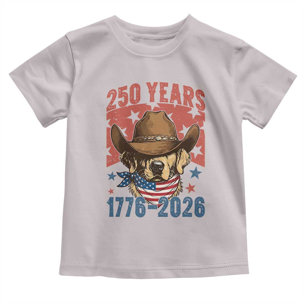 250th Anniversary USA Toddler T Shirt Western Golden Retriever 4th of July TS14 Ice Gray Print Your Wear