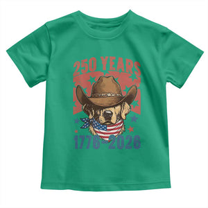 250th Anniversary USA Toddler T Shirt Western Golden Retriever 4th of July TS14 Irish Green Print Your Wear
