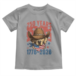 250th Anniversary USA Toddler T Shirt Western Golden Retriever 4th of July TS14 Sport Gray Print Your Wear