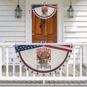 250th Anniversary USA Patriotic Fan Flag Western Golden Retriever 4th of July