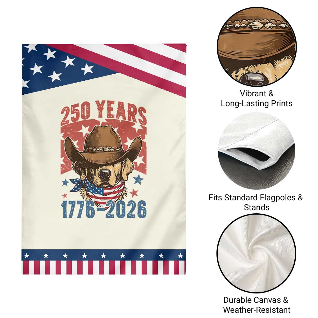 250th Anniversary USA Patriotic Garden Flag Western Golden Retriever 4th of July TS14 Print Your Wear