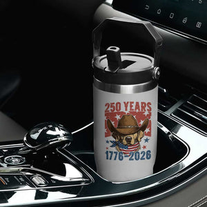 250th Anniversary USA Flip Straw Tumbler Western Golden Retriever 4th of July TS14 Print Your Wear