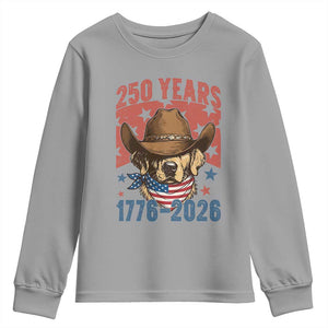 250th Anniversary USA Youth Sweatshirt Western Golden Retriever 4th of July TS14 Sport Gray Print Your Wear