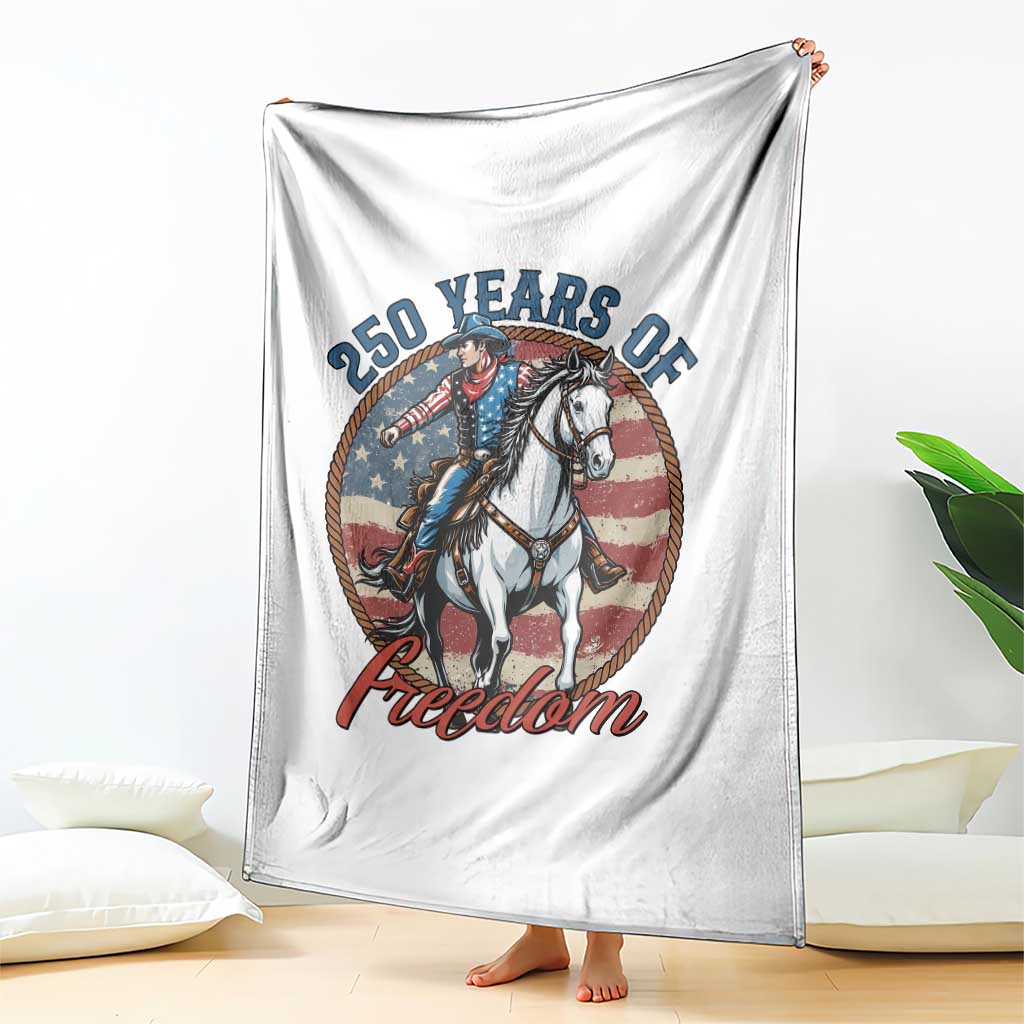 250th Anniversary USA Throw Blanket American Flag Cowboy Rodeo 4th of July TS14 Print Your Wear