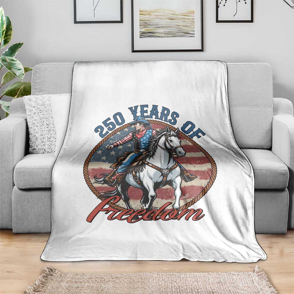 250th Anniversary USA Throw Blanket American Flag Cowboy Rodeo 4th of July TS14 Print Your Wear