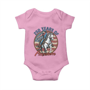 250th Anniversary USA Baby Onesie American Flag Cowboy Rodeo 4th of July TS14 Light Pink Print Your Wear