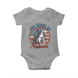 250th Anniversary USA Baby Onesie American Flag Cowboy Rodeo 4th of July TS14 Sport Gray Print Your Wear