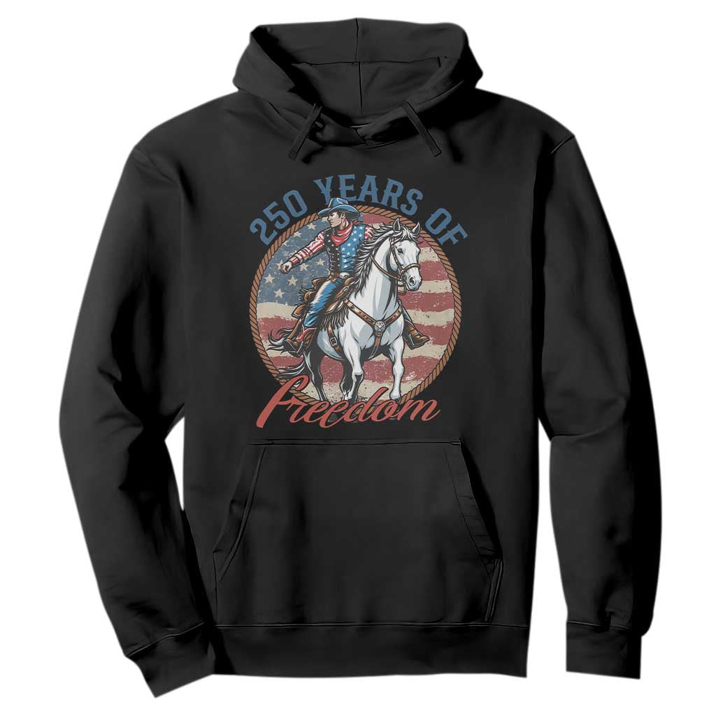 250th Anniversary USA Hoodie American Flag Cowboy Rodeo 4th of July TS14 Black Print Your Wear