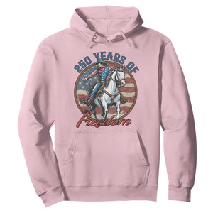 250th Anniversary USA Hoodie American Flag Cowboy Rodeo 4th of July TS14 Light Pink Print Your Wear