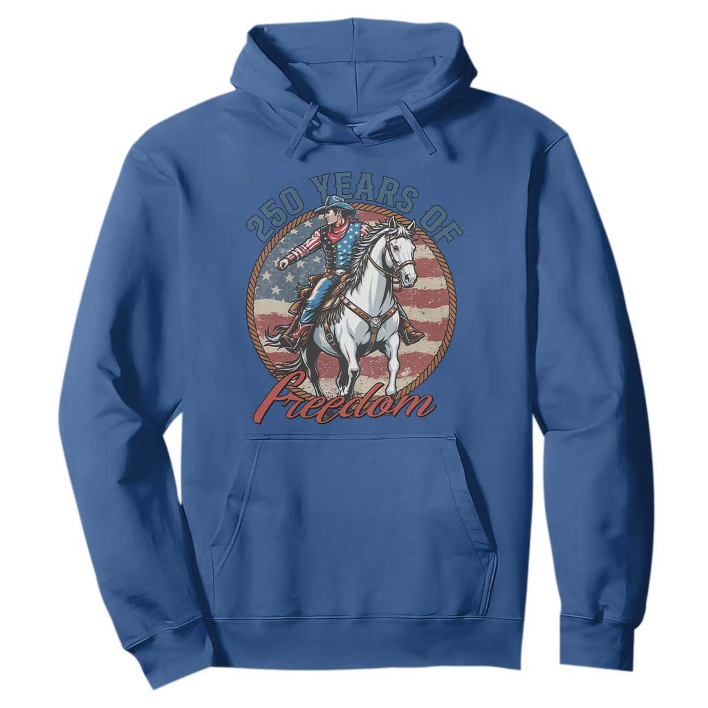 250th Anniversary USA Hoodie American Flag Cowboy Rodeo 4th of July TS14 Royal Blue Print Your Wear