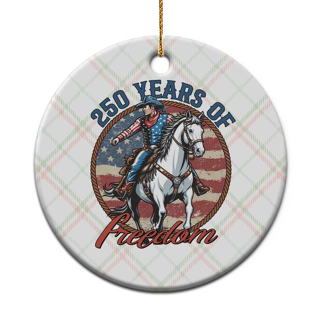 America 250th Anniversary Ceramic Ornament American Flag Cowboy Rodeo 4th of July TS14 1pc Christmas Plaid Print Your Wear