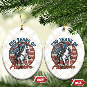 America 250th Anniversary Ceramic Ornament American Flag Cowboy Rodeo 4th of July TS14 Print Your Wear