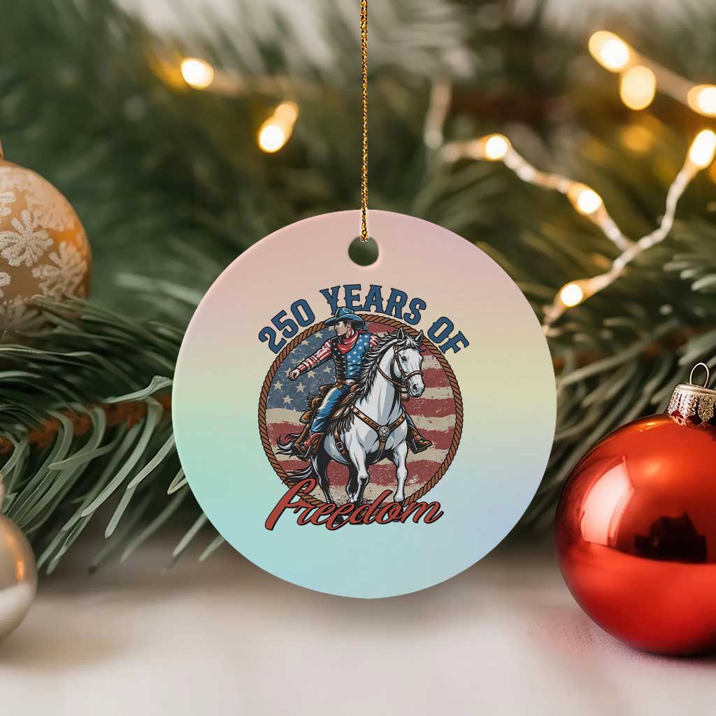 America 250th Anniversary Ceramic Ornament American Flag Cowboy Rodeo 4th of July TS14 1pc Pastel Print Your Wear