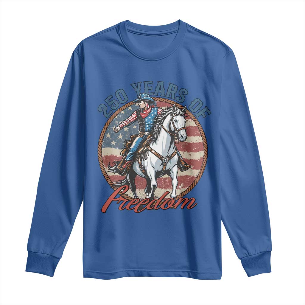 250th Anniversary USA Long Sleeve Shirt American Flag Cowboy Rodeo 4th of July TS14 Royal Blue Print Your Wear