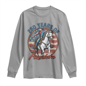 250th Anniversary USA Long Sleeve Shirt American Flag Cowboy Rodeo 4th of July TS14 Sport Gray Print Your Wear