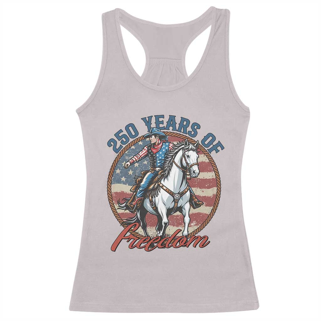 250th Anniversary USA Racerback Tank Top American Flag Cowboy Rodeo 4th of July TS14 Ice Gray Print Your Wear