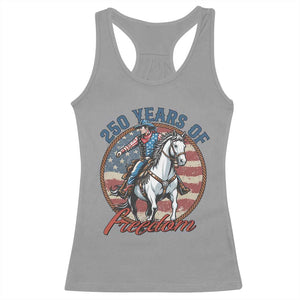 250th Anniversary USA Racerback Tank Top American Flag Cowboy Rodeo 4th of July TS14 Sport Gray Print Your Wear