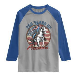 America 250th Anniversary Raglan Shirt American Flag Cowboy Rodeo 4th of July TS14 Sport Gray Royal Print Your Wear