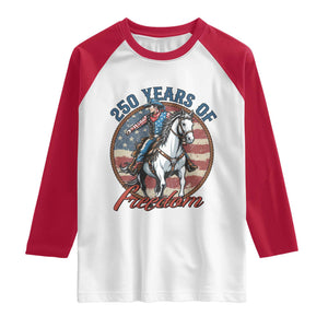 America 250th Anniversary Raglan Shirt American Flag Cowboy Rodeo 4th of July TS14 White Red Print Your Wear