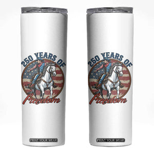 250th Anniversary USA Skinny Tumbler American Flag Cowboy Rodeo 4th of July TS14 White Print Your Wear
