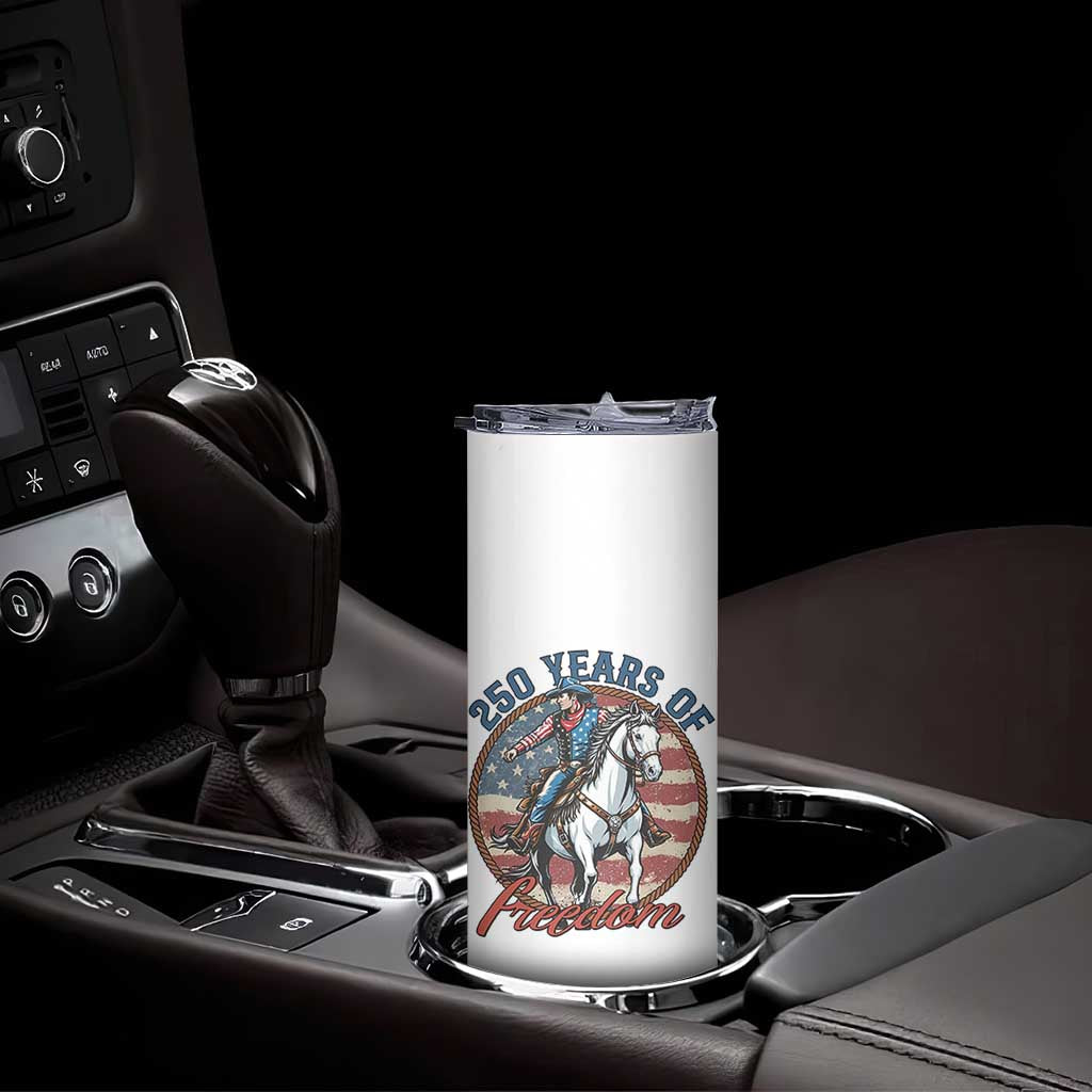 250th Anniversary USA Skinny Tumbler American Flag Cowboy Rodeo 4th of July TS14 Print Your Wear