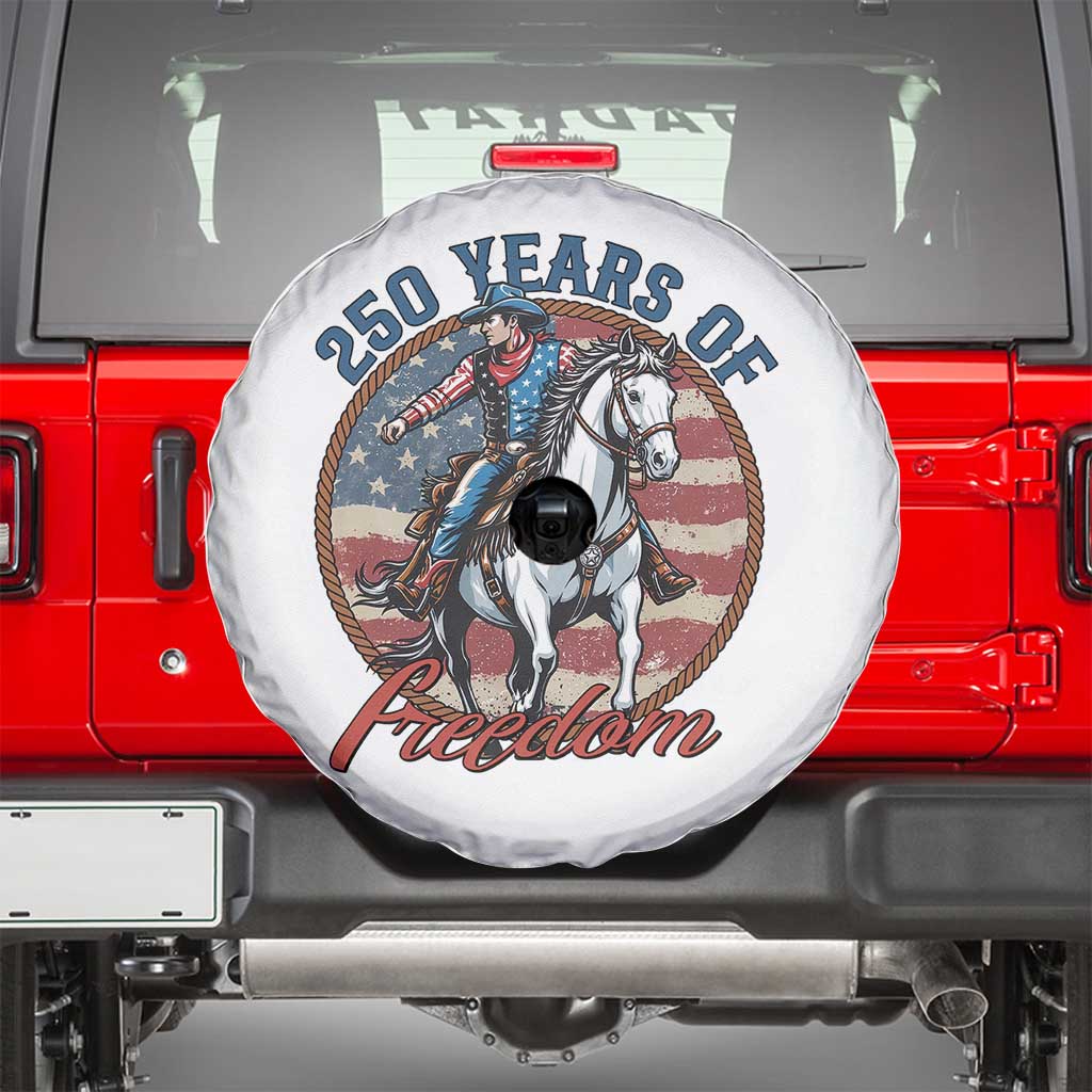 250th Anniversary USA Spare Tire Cover American Flag Cowboy Rodeo 4th of July TS14 White Print Your Wear