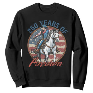 250th Anniversary USA Sweatshirt American Flag Cowboy Rodeo 4th of July TS14 Black Print Your Wear