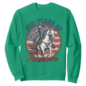 250th Anniversary USA Sweatshirt American Flag Cowboy Rodeo 4th of July TS14 Irish Green Print Your Wear