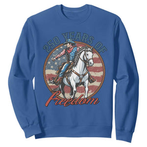 250th Anniversary USA Sweatshirt American Flag Cowboy Rodeo 4th of July TS14 Royal Blue Print Your Wear