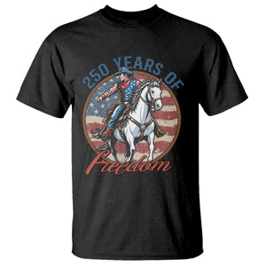 250th Anniversary USA T Shirt American Flag Cowboy Rodeo 4th of July TS14 Black Print Your Wear