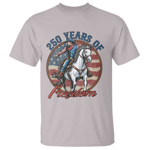 250th Anniversary USA T Shirt American Flag Cowboy Rodeo 4th of July TS14 Ice Gray Print Your Wear