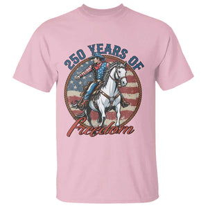 250th Anniversary USA T Shirt American Flag Cowboy Rodeo 4th of July TS14 Light Pink Print Your Wear