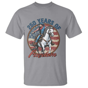 250th Anniversary USA T Shirt American Flag Cowboy Rodeo 4th of July TS14 Sport Gray Print Your Wear