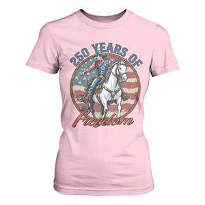 250th Anniversary USA T Shirt For Women American Flag Cowboy Rodeo 4th of July TS14 Light Pink Print Your Wear