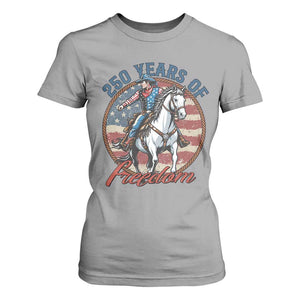 250th Anniversary USA T Shirt For Women American Flag Cowboy Rodeo 4th of July TS14 Sport Gray Print Your Wear