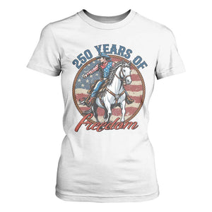 250th Anniversary USA T Shirt For Women American Flag Cowboy Rodeo 4th of July TS14 White Print Your Wear