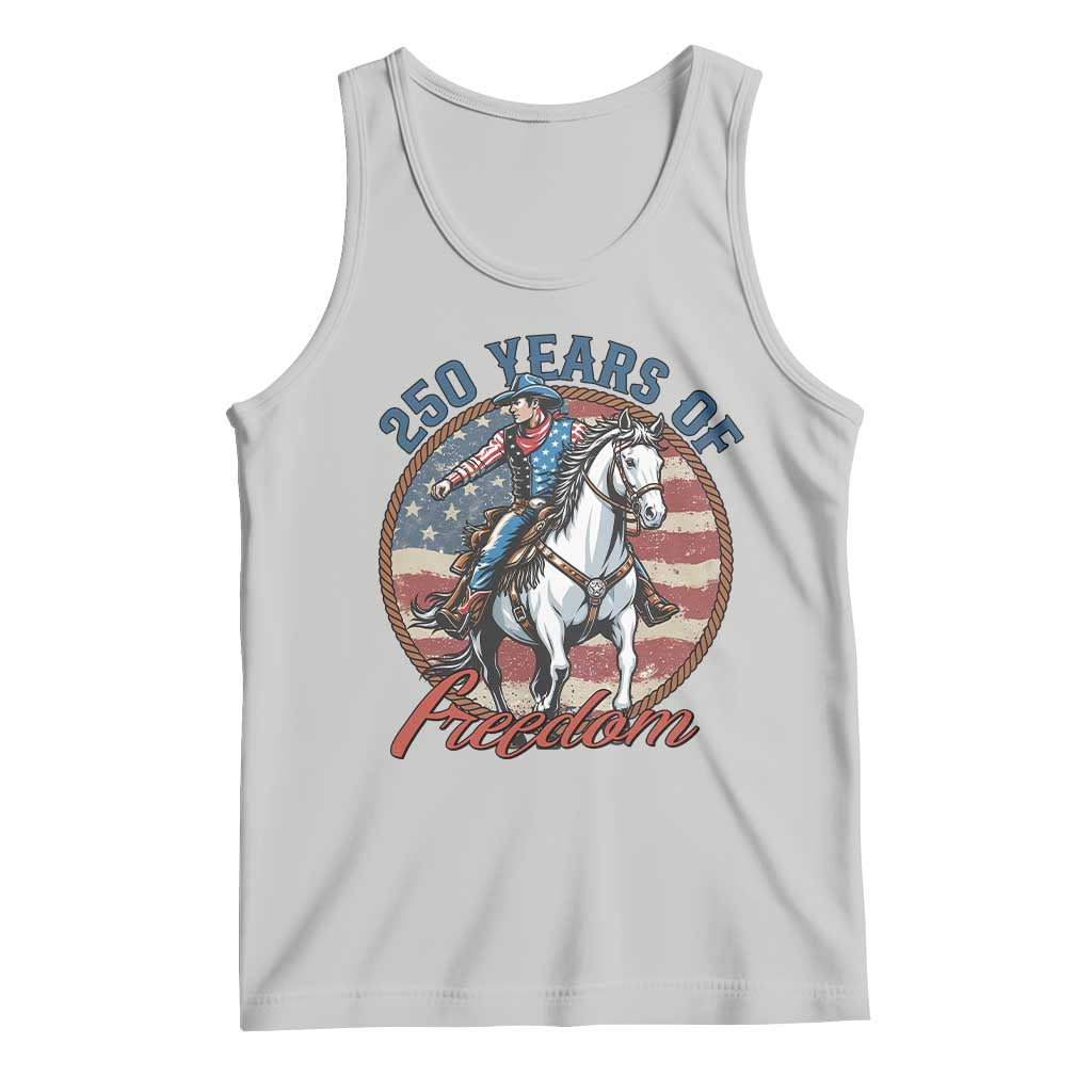 250th Anniversary USA Tank Top American Flag Cowboy Rodeo 4th of July TS14 Ash Print Your Wear