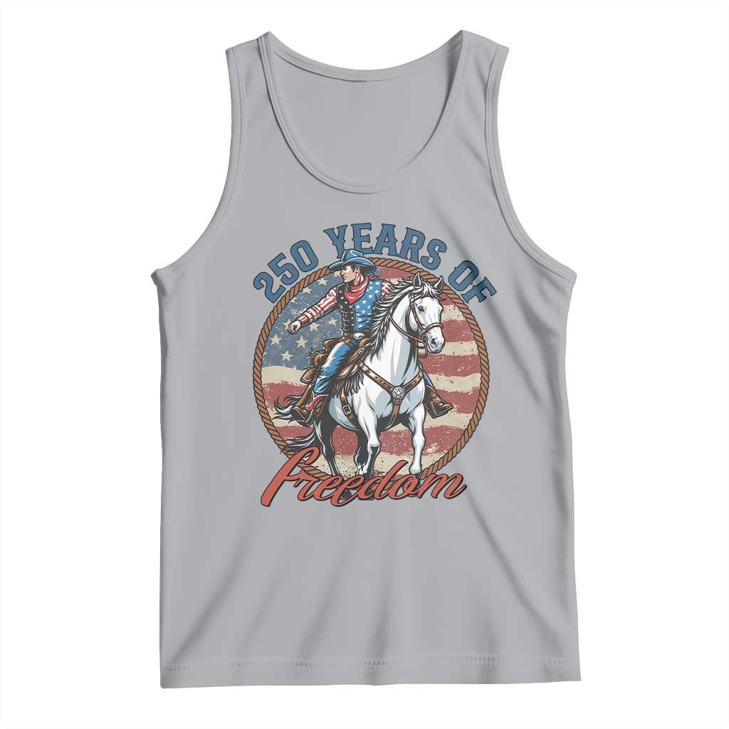 250th Anniversary USA Tank Top American Flag Cowboy Rodeo 4th of July TS14 Athletic Heather Print Your Wear