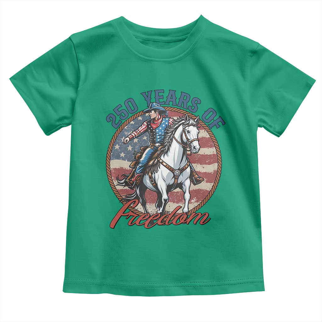 250th Anniversary USA Toddler T Shirt American Flag Cowboy Rodeo 4th of July TS14 Irish Green Print Your Wear