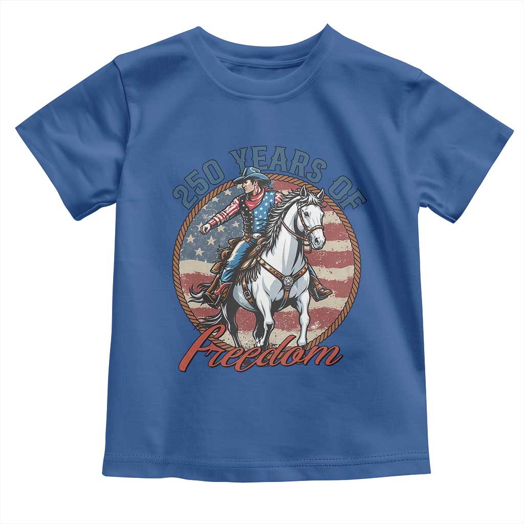 250th Anniversary USA Toddler T Shirt American Flag Cowboy Rodeo 4th of July TS14 Royal Blue Print Your Wear